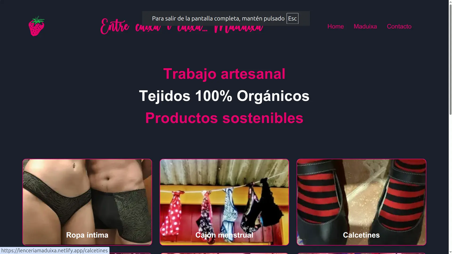 Imagen de la web de maduixa